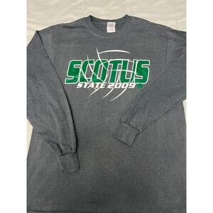 Scotus State 2009 Long Sleeve T Shirt Gray Gildan Cotton Blend Size Medium